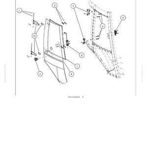 May include: Technical diagram of a frame and cab user platform, with various numbered components. The diagram is in black and white, with labels and annotations. The text "FRAME AND CAB - USER PLATFORM" is at the top.