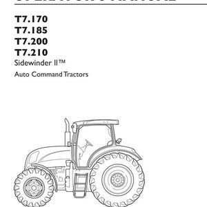 Peut inclure: Un manuel de l'op&eacute;rateur original pour les tracteurs New Holland T7.170, T7.185, T7.200 et T7.210 Sidewinder II Auto Command. La couverture blanche pr&eacute;sente du texte noir et un dessin au trait d'un tracteur, r&eacute;f&eacute;rence 84345261, d&eacute;cembre 2010.