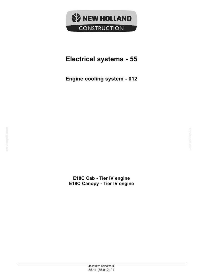 May include: A white document with the "NEW HOLLAND CONSTRUCTION" logo at the top. Text includes "Electrical systems - 55", "Engine cooling system - 012", and engine model information. The document is dated 06/06/2017.
