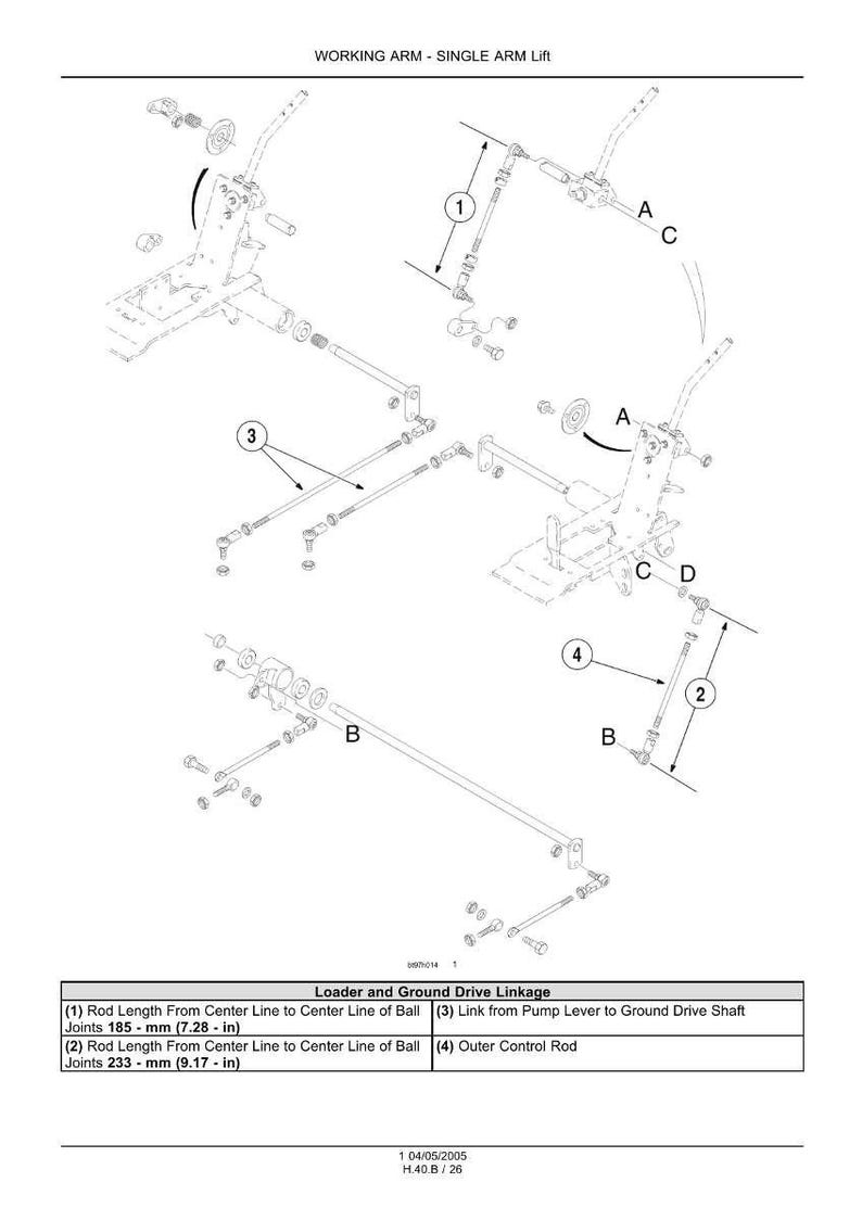 May include: Detailed diagram of a single arm lift mechanism, labeled with parts and measurements. Includes rod lengths of 7.28 inches and 9.17 inches. Text at the top reads "WORKING ARM - SINGLE ARM Lift".