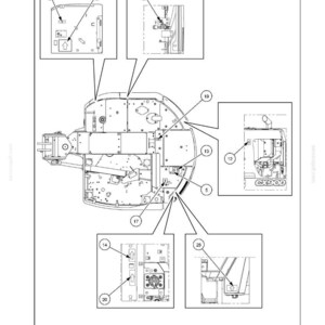 Puede incluir: Diagrama t&eacute;cnico de una m&aacute;quina, con vistas detalladas de los componentes y etiquetas. La imagen incluye el texto "2 - SAFETY INFORMATION" en la parte superior y "2-21" en la parte inferior. El diagrama es una ilustraci&oacute;n t&eacute;cnica detallada.