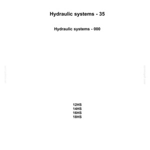 May include: A white document with the New Holland Agriculture logo at the top. Text includes "Hydraulic systems - 35", "Hydraulic systems - 000", and codes like 12HS, 14HS, 16HS, and 18HS. The document also contains a date and other technical information.