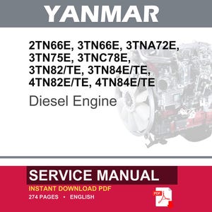 Yanmar 2tn66e, 3tn66e, 3tna72e, 3tn75e, 3tnc78e, 3tn82e, 3tn82te, 3tn84e, 3tn84te, 4tn82e, 4TN82TE, 4TN84E, 4TN8 Engine Service Manual image 1