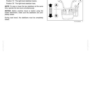 May include: Diagram of a right-hand stabilizer control lever with two positions, labeled A and B. The text indicates the lever lowers or raises the stabilizer. The diagram includes the text "3 - CONTROLS AND INSTRUMENTS".
