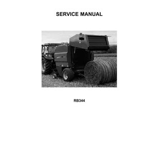 May include: Black and white image of a Case IH Agriculture service manual. The cover features the Case IH logo and the words "SERVICE MANUAL". The image in the center shows a tractor and baler with a large hay bale.