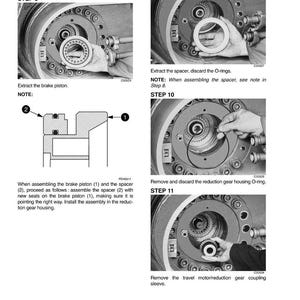 K&ouml;nnte beinhalten: Schwarz-Wei&szlig;-Bild mit detaillierten Schritten zur mechanischen Montage. Das Bild enth&auml;lt Nahaufnahmen von Komponenten, Diagrammen und Textanweisungen. Zu den Schritten geh&ouml;ren das Extrahieren und Zusammenbauen von Teilen mit Hinweisen zur Federplatzierung und Dichtungsinstallation.