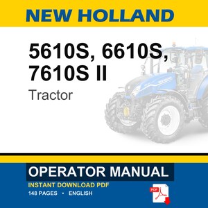 Manual de operación y mantenimiento del tractor New Holland 5610s, 6610s, 7610S II / Descarga instantánea en PDF imagen 1