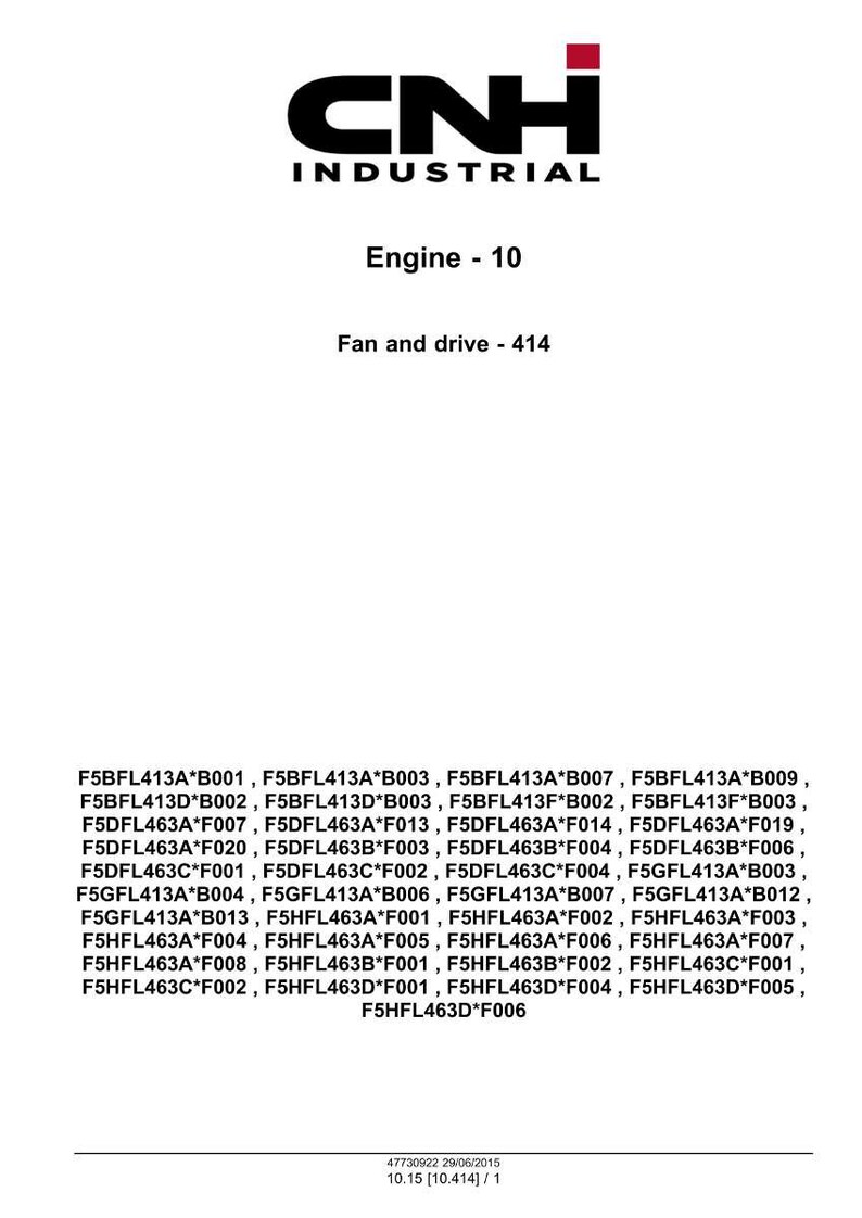 May include: White background with the black CNH INDUSTRIAL logo, the text "Engine - 10", and "Fan and drive - 414". Below are multiple product codes. The image is a technical diagram.