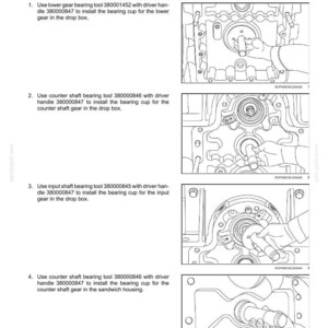 May include: Diagram of a dropbox assembly procedure. The image shows step-by-step instructions with illustrations and text. The text includes instructions for using tools and installing bearing cups. The image is a technical drawing.