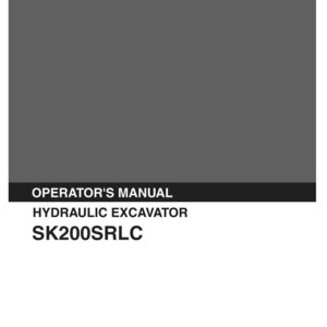 Kobelco SK200SRLC Hydraulic Excavator Operator Owners Operation Manual | Instant PDF Download image 2