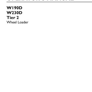 May include: An operator's manual for the New Holland Construction W190D and W230D Tier 2 wheel loader. The white cover features black text, the part number 51417092, 1st edition English, November 2017, and the New Holland Construction logo.