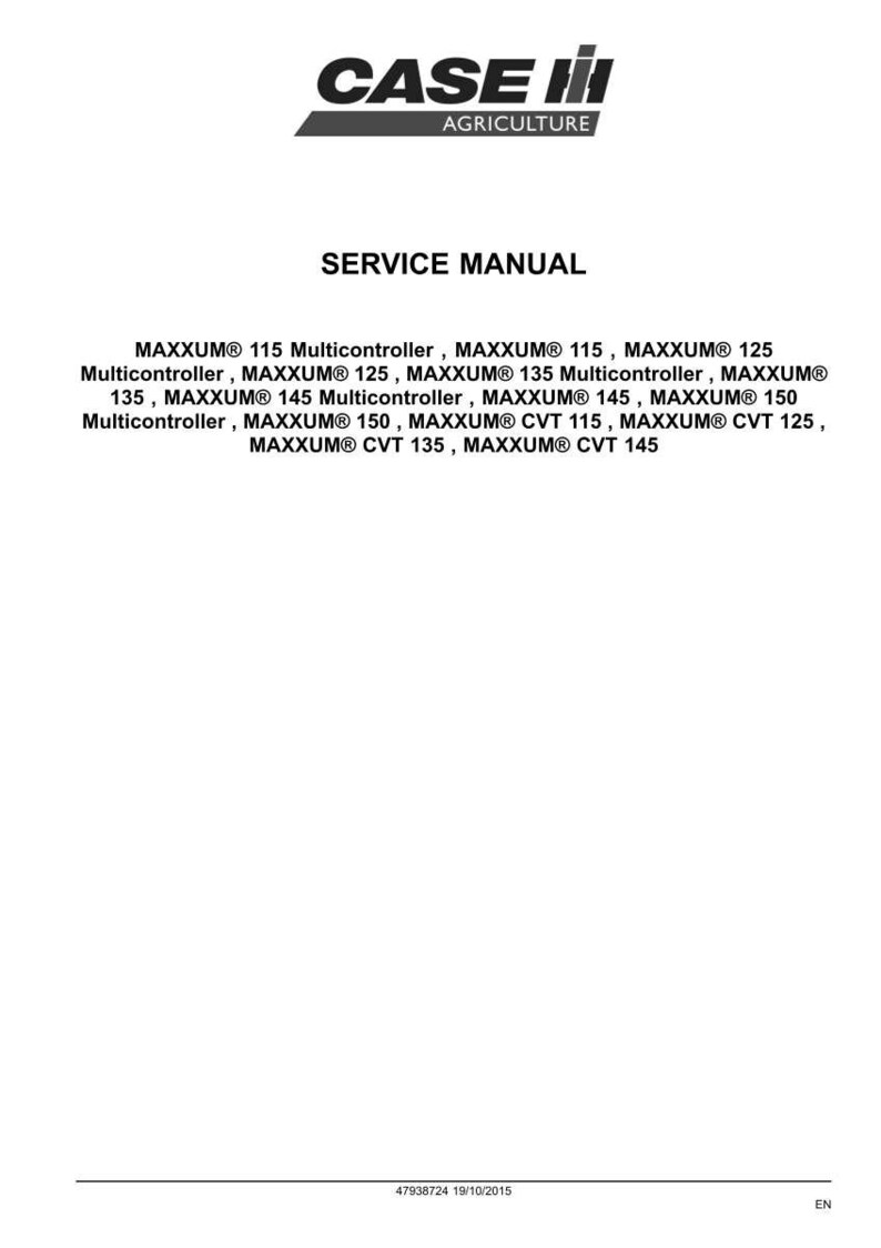 May include: A white document with the Case IH Agriculture logo and the words "SERVICE MANUAL." The document lists various MAXXUM models, including Multicontroller and CVT versions.