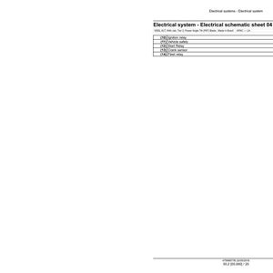 May include: A white schematic diagram titled "Electrical system - Electrical schematic sheet 04 (Relays)". The diagram includes a table with relay types: ignition, vehicle safety, start, crank sensor, and fleet.
