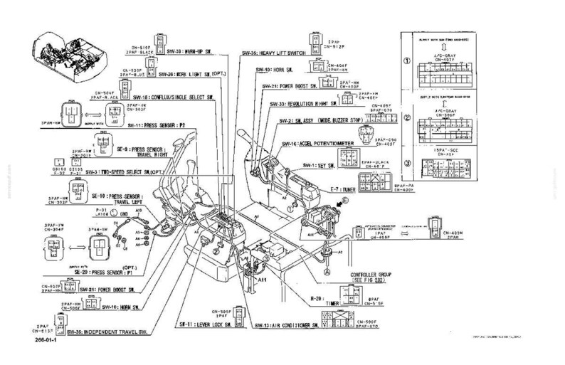 Pu&ograve; includere: Diagramma schematico dettagliato in bianco e nero dei componenti interni di una macchina, inclusi interruttori, sensori e cablaggio. Il diagramma presenta etichette e annotazioni per varie parti, come il "Press Sensor" e il "Lever Lock SW."