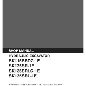 Kobelco Sk115srdz-1e, Sk135sr-1e, Sk135srlc-1e, SK135SRL-1E Hydraulische Bagger Service Reparatur Werkstatt-Handbuch | Sofort PDF Download Bild 2