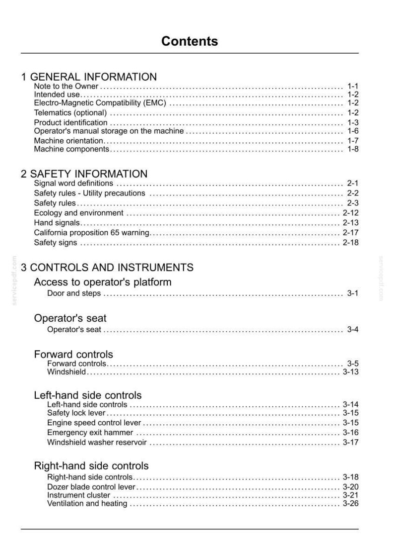 K&ouml;nnte beinhalten: Ein detailliertes Inhaltsverzeichnis aus einem Handbuch mit &Uuml;berschriften wie &bdquo;Allgemeine Informationen&ldquo;, &bdquo;Sicherheitsinformationen&ldquo; und &bdquo;Bedienelemente und Instrumente&ldquo;. Der Text ist schwarz auf wei&szlig;em Hintergrund, mit Seitenzahlen.