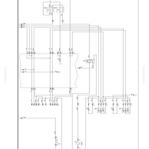 以下が含まれることがあります： SECTION 55 - ELECTRIC SYSTEMおよびREAR WORK LIGHT LINE DIAGRAMと題された技術的な線図。この白黒の回路図は、車両照明システムの電気部品、配線経路、および接続ポイントを示しています。