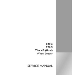May include: A white service manual with the text "821G 921G Tier 4B (final) Wheel Loader SERVICE MANUAL". The manual also includes the part number 51428267 and the Case Construction logo.