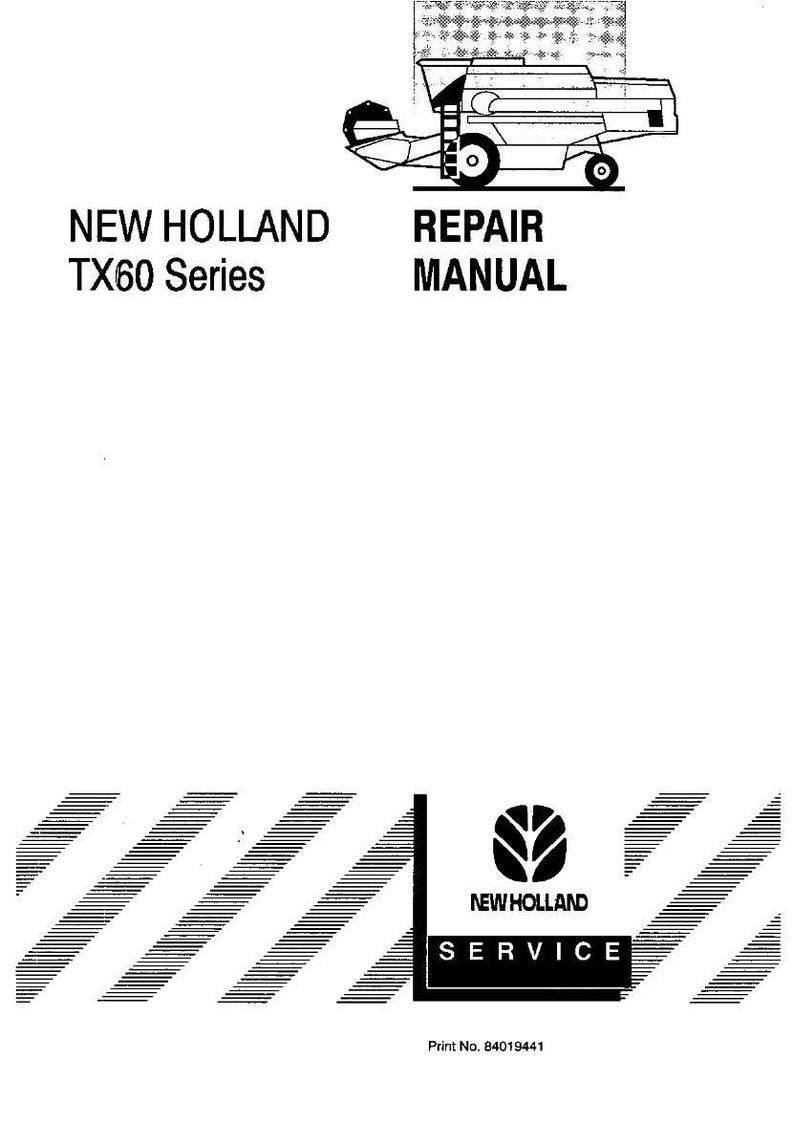 May include: A black and white image of a repair manual for the New Holland TX60 Series. The manual features an illustration of a combine harvester and the words "REPAIR MANUAL". The New Holland logo and the word "SERVICE" are also visible.