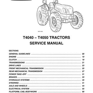 Manual de servicio y reparación para tractores New Holland T4040 y T4050 / Descarga instantánea en PDF imagen 3