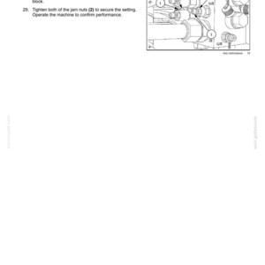 Peut inclure: Sch&eacute;ma des composants de la pompe et du moteur d'entra&icirc;nement hydrostatique, avec des instructions pour r&eacute;initialiser les vannes d'&eacute;quilibrage de la navette hydrostat. Inclut des pi&egrave;ces num&eacute;rot&eacute;es et des instructions textuelles.