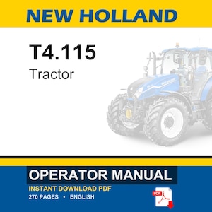 New Holland T4.115 Tractor Operator Owners Operation Manual | Instant PDF Download image 1