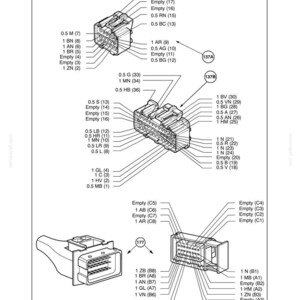 May include: A technical diagram labeled Section 21 - Transmissions - Chapter 3, Fault Code 18, illustrating four multi-pin electrical connectors with detailed pin-out assignments, wire gauge labels, and alphanumeric codes for automotive wiring systems.