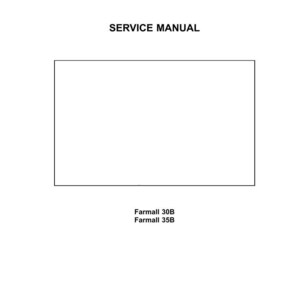 K&ouml;nnte beinhalten: Ein wei&szlig;er Servicehandbuch-Umschlag mit dem Case IH Agriculture-Logo in Schwarz und Rot. Der Text "SERVICE MANUAL" ist unter dem Logo zentriert. Das Handbuch enth&auml;lt die Modelle Farmall 30B und Farmall 35B.