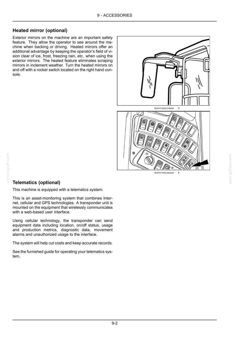 Manual de operación y mantenimiento de la cargadora de ruedas New Holland W270C y W300C Tier 4 / Descarga instantánea en PDF imagen 11
