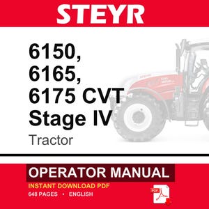 Steyr 6150, 6165, 6175 CVT Stage IV Tractor Operator Owners Operation Manual | Instant PDF Download image 1