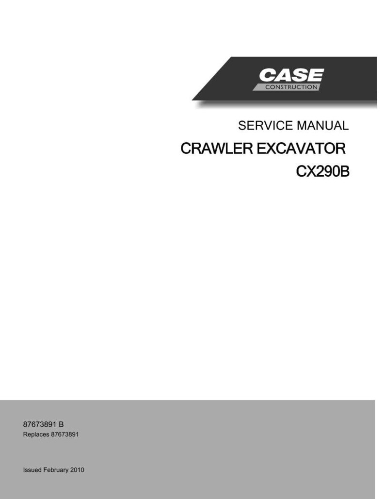 K&ouml;nnte beinhalten: Ein Servicehandbuch f&uuml;r einen Kettenbagger, Modell CX290B, mit dem Case Construction Logo. Der Titel ist in fetter schwarzer Schrift auf wei&szlig;em Hintergrund. Der untere Teil des Bildes hat einen grauen Abschnitt mit Text.