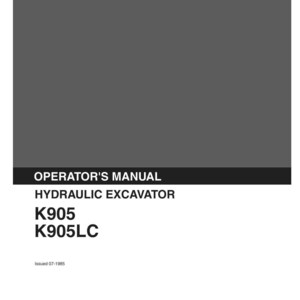 Kobelco K905, K905LC Hydraulic Excavator Operator Owners Operation Manual | Instant PDF Download imagen 10