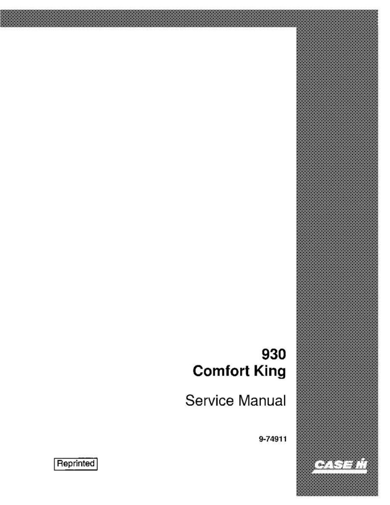May include: A white service manual titled "930 Comfort King" with the text "Service Manual" below. The manual has a gray patterned border on the right side and a small "Reprinted" stamp in the lower left corner.