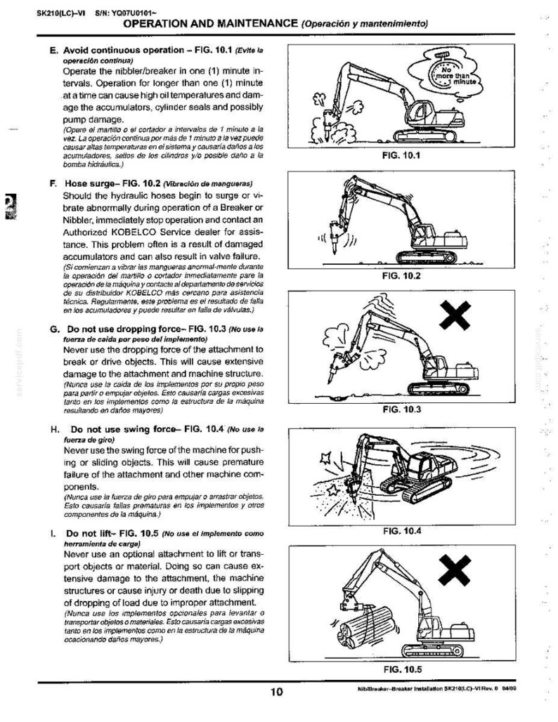 Kobelco SK210LC VI Hydraulic Excavator Operator Owners Operation Manual | Instant PDF Download image 8