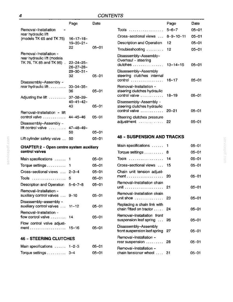 New Holland Tk76, TK85, TK85M Crawler Tractor Service Repair Workshop Manual | Instant PDF Download image 11