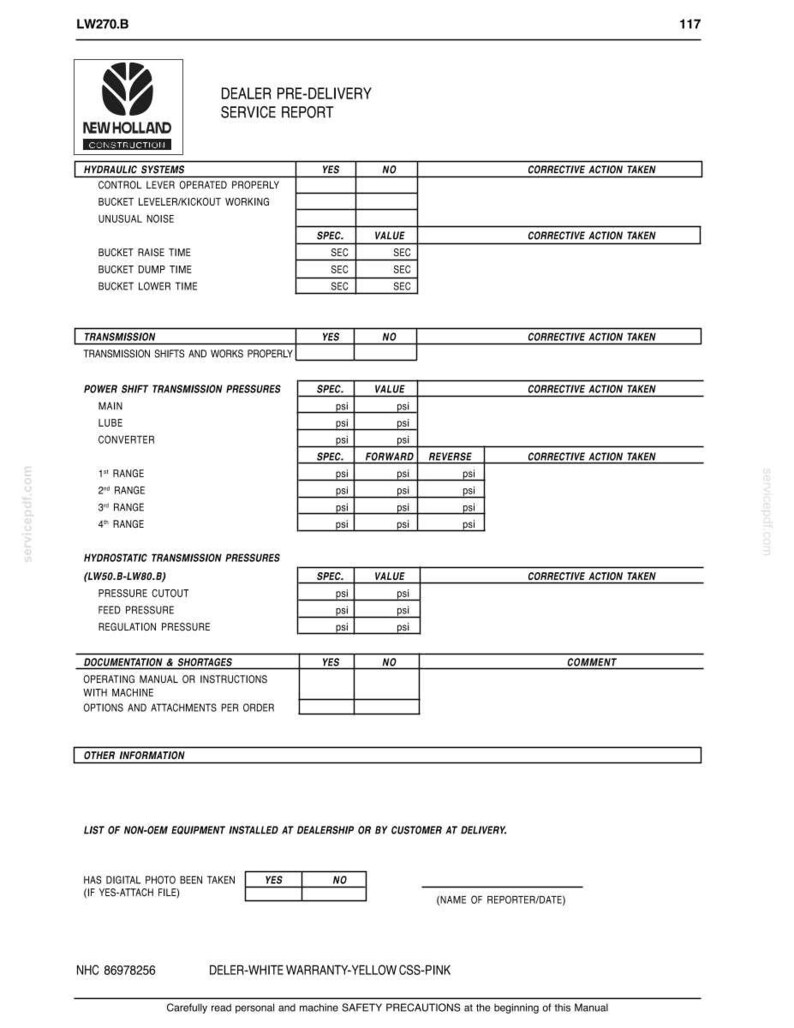 New Holland LW270.B Hjullastare – Användarmanual | Direkt PDF-nedladdning bild 11