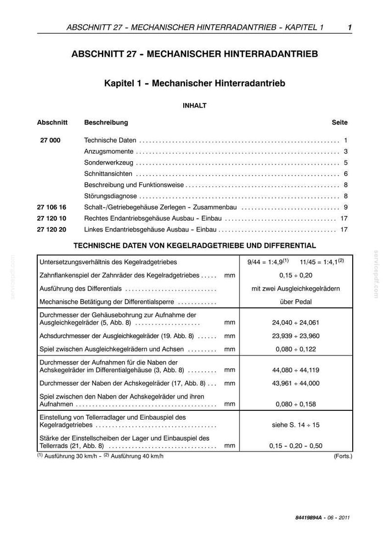 Steyr Kompakt 4055 S, Kompakt 4065 S Traktoren Wartungshandbuch Reparatur Werkstatthandbuch / Descargar PDF imagen 6