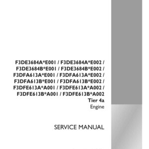 May include: A white service manual with black text, including engine model numbers and "SERVICE MANUAL." The Case Construction logo is in the bottom right corner. The manual is for a Tier 4a engine.