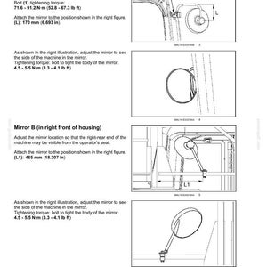 K&ouml;nnte beinhalten: Diagramm der Fahrzeugbedienelemente und -instrumente, mit zwei Spiegeln. Spiegel A hat eine L&auml;nge von 170 mm, und Spiegel B hat eine L&auml;nge von 465 mm. Das Bild enth&auml;lt Anzugsdrehmomentangaben.