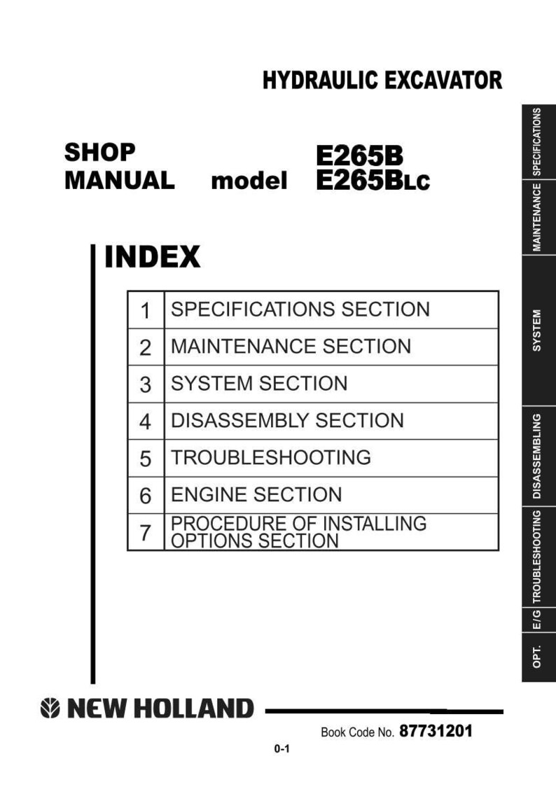 New Holland E265B, E265BLC Hydraulic Excavator Service Repair Workshop Manual | Instant PDF Download image 3