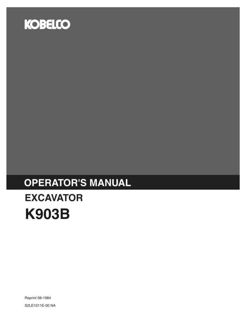Kobelco K903B Excavator Operator Owners Operation Manual | Instant PDF Download image 2