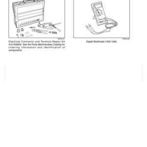 May include: An illustration of special tools. The image includes an electrical connector and terminal repair kit with the text "Electrical Connector and Terminal Repair Kit AJI1400004." Also shown is a digital multimeter with the text "Digital Multimeter CAS-1559."