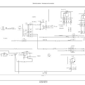 Op de afbeelding: Een technisch elektrisch schema getiteld Electrical systems - Harnesses and connectors, Sheet 22. Het document toont zwarte lijnen, symbolen en tekst die bedradingspaden, circuitcomponenten en verbindingspunten op een witte achtergrond weergeven.