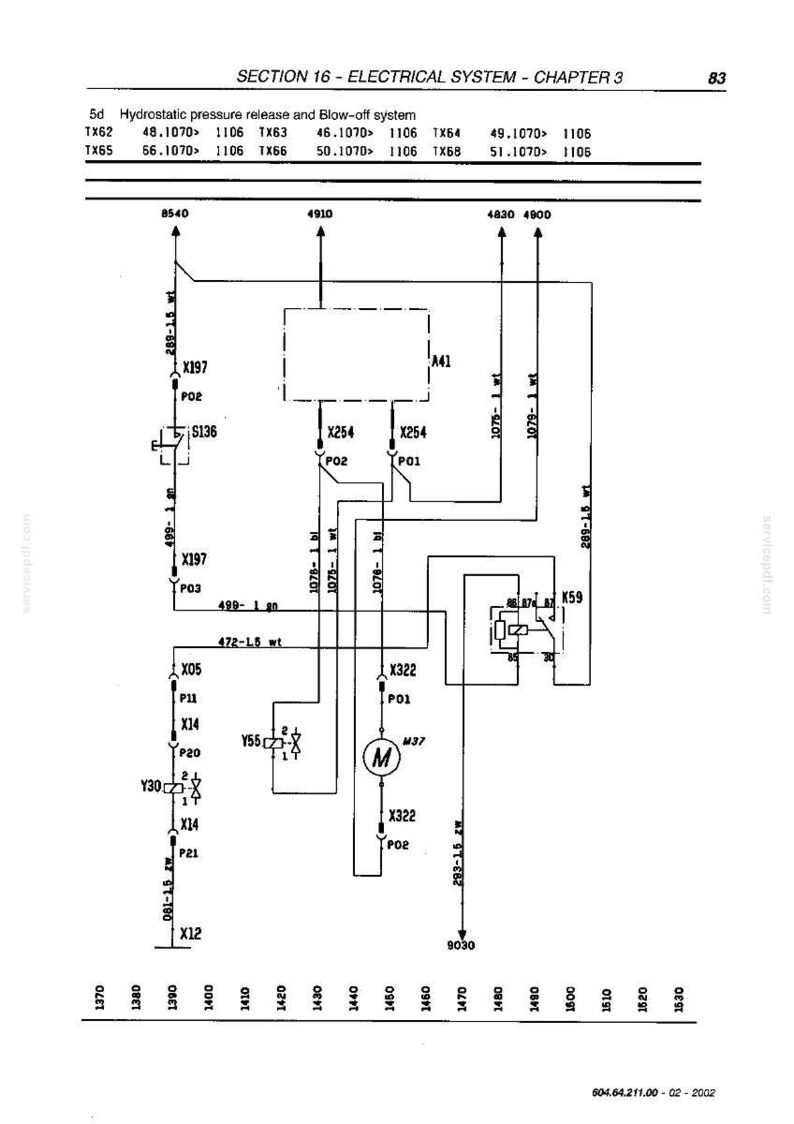 May include: Diagram of an electrical system with various components, including wires, connectors, and a motor. The diagram includes text labels and numerical references, with a title indicating it's Section 16, Chapter 3. The diagram is on a white background.