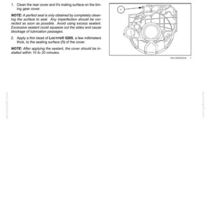 Peut inclure: Diagram du processus de nettoyage de l'arri&egrave;re du couvercle du bloc moteur. L'image comprend une illustration d&eacute;taill&eacute;e du couvercle, ainsi que des instructions sur le nettoyage et l'application du produit d'&eacute;tanch&eacute;it&eacute;. Le texte comprend des notes sur l'obtention d'une &eacute;tanch&eacute;it&eacute; parfaite.