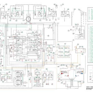 May include: A detailed schematic diagram for CX210, CX230, CX240, and CX290 excavators. The diagram features complex wiring and hydraulic system layouts with numerous symbols and labels. Text includes "HYDRAULIC/ELECTRIC SCHEMATIC".