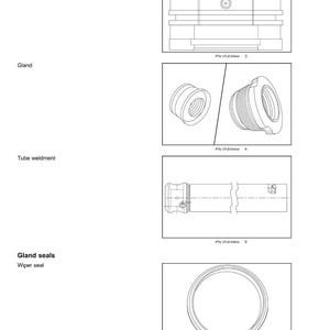 May include: Technical diagram of hydraulic system components, including a piston, gland, tube weldment, and gland seals. The diagram is in black and white, with detailed line drawings of each part. Text at the bottom reads "35.13 [35.AAA] / 4".