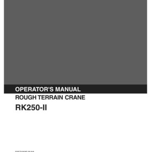 Kobelco RK250-II Rough Terrain Crane Operator Owners Operation Manual | Instant PDF Download image 2
