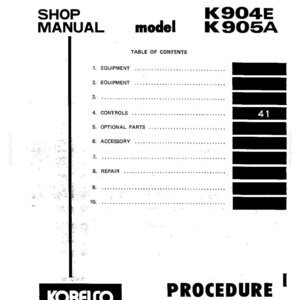 Kobelco K904E, K905A Hydraulic Excavator Service Repair Workshop Manual | Instant PDF Download image 11