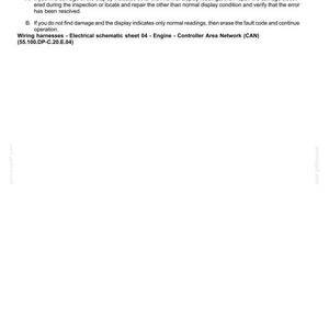 May include: A document titled "Electrical systems - FAULT CODES" with instructions for inspecting wiring harnesses and connectors. The text includes steps to identify and resolve issues, such as damage or incorrect readings. The document also includes a date and a reference number.